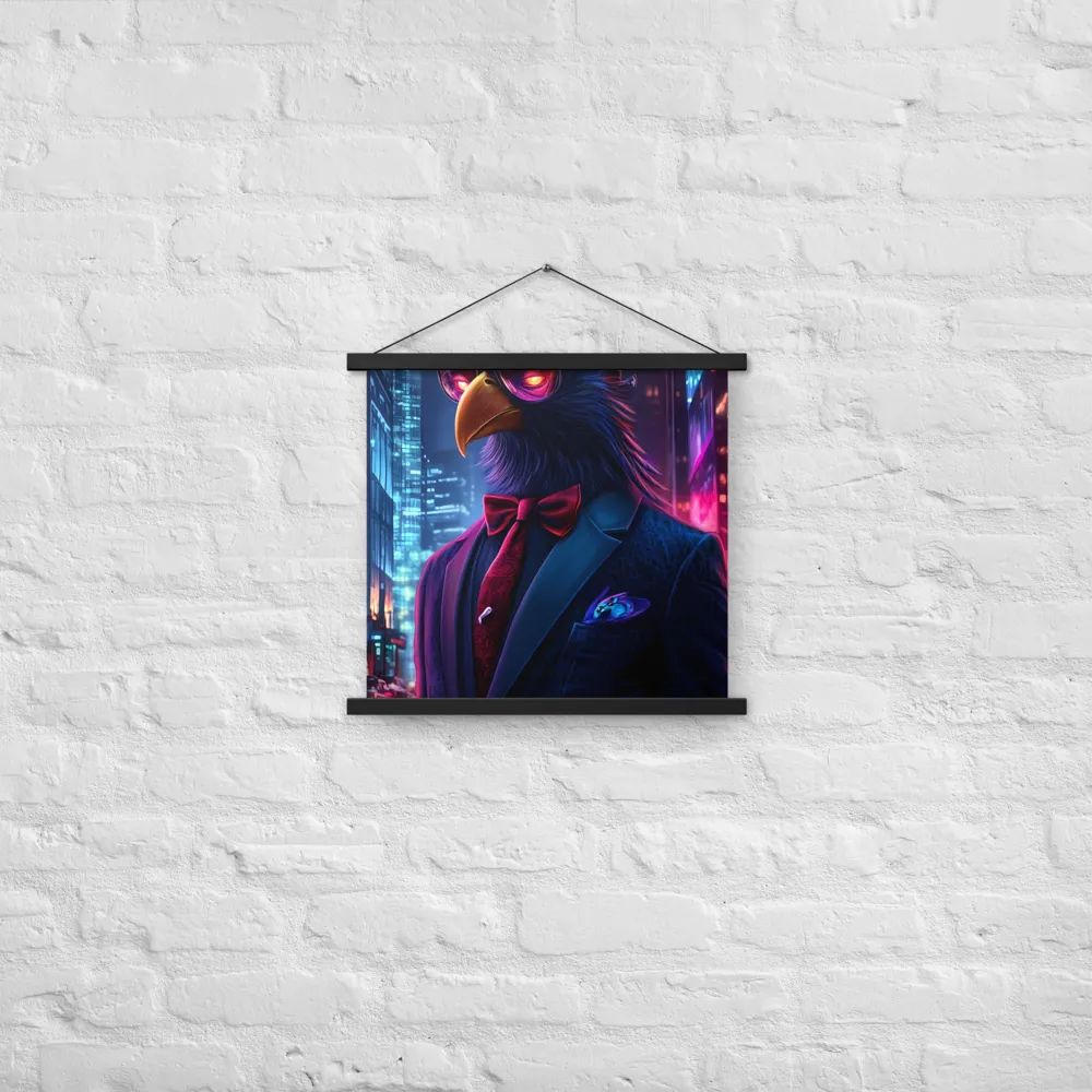 The Dapper Avian | Poster With Black Wood Hanger | 18″×18″