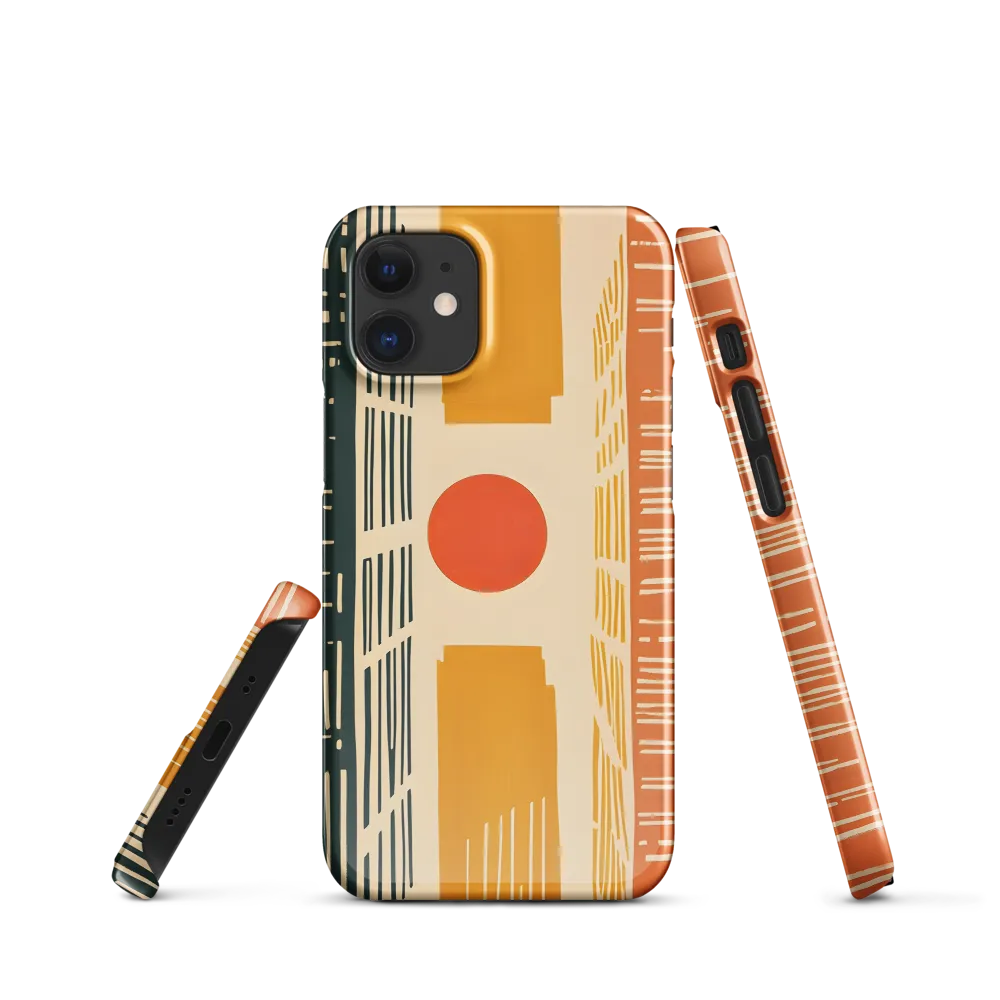 Urban Harmony: A Geometric Sunrise | Phone Case |  12 Mini | Snap Case | Glossy