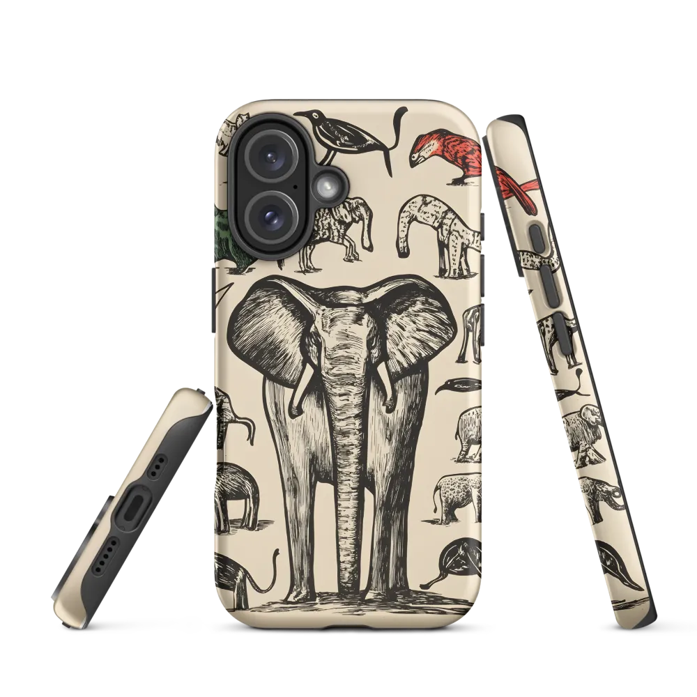 Whimsical Wildlife: A Linocut Journey | Phone Case