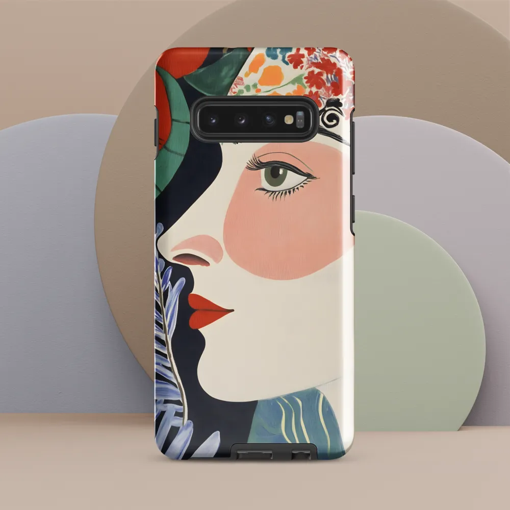 Floral Serenade: A Modern Portrait | Phone Case |  S10 Plus | Tough Case | Glossy