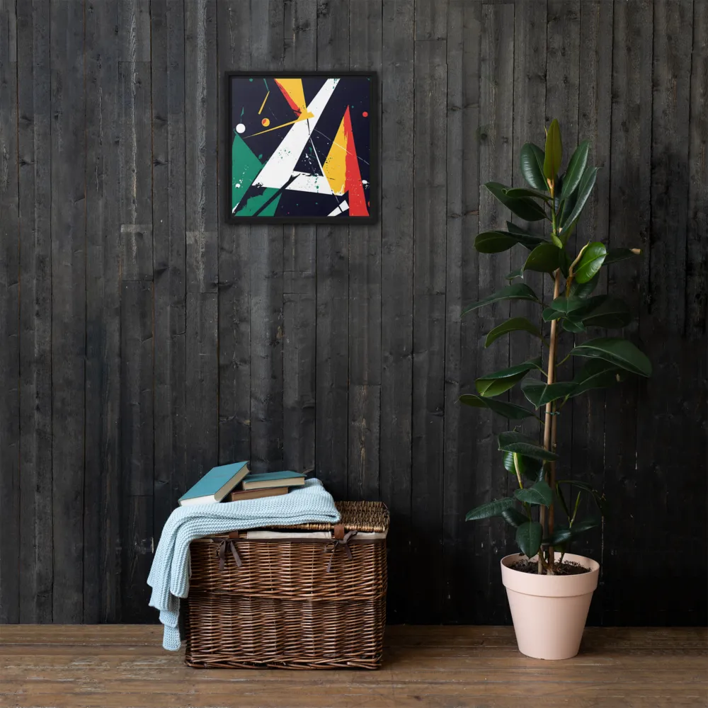 Dynamic Geometries | Canvas with Black Frame | 16″×16″