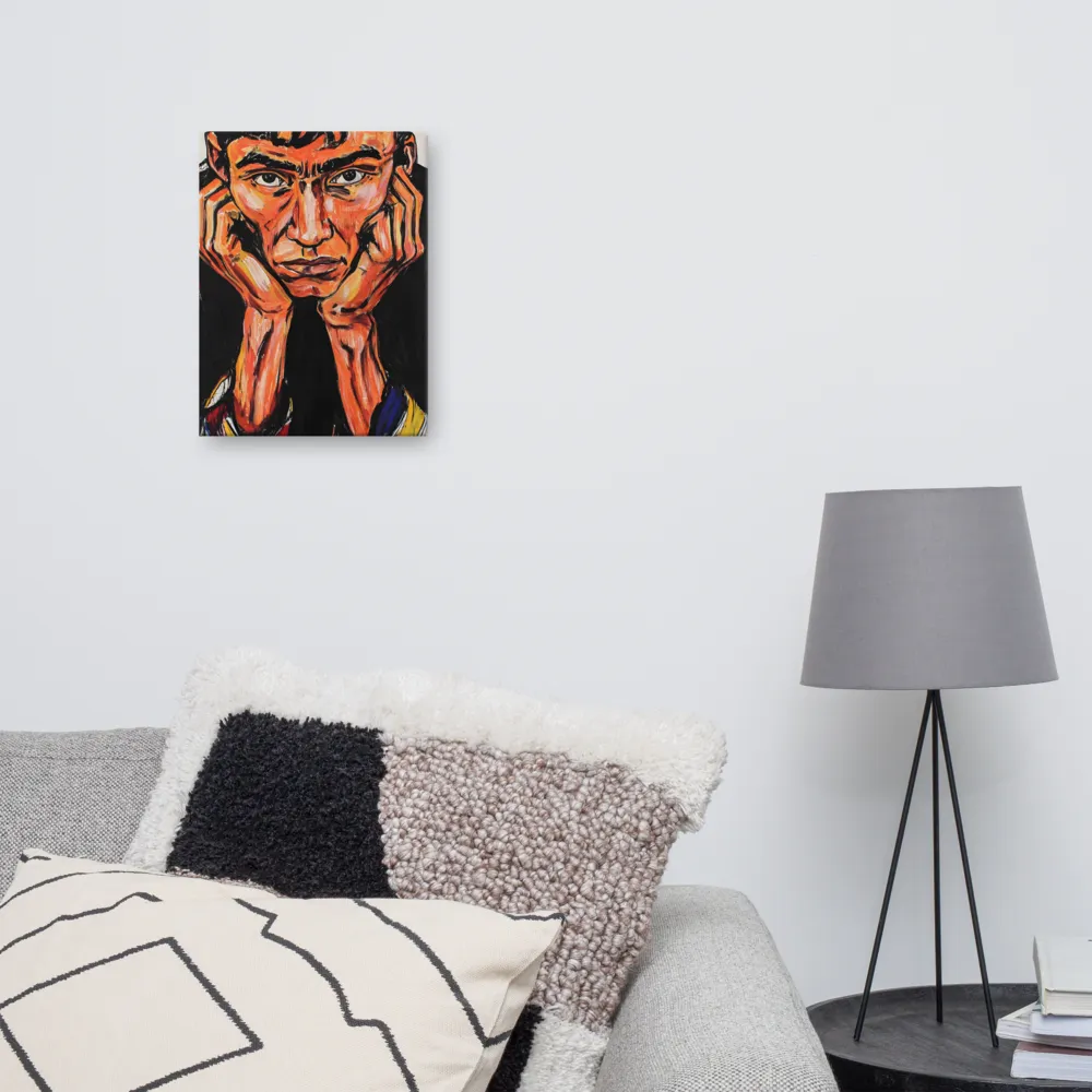 Contemplative Intensity: An Expressionist Portrait