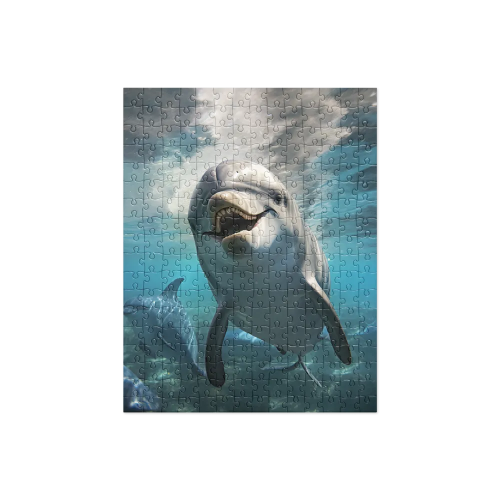 Beneath the Waves: A Dolphin's Dance | Jigsaw Puzzle | 252 pieces