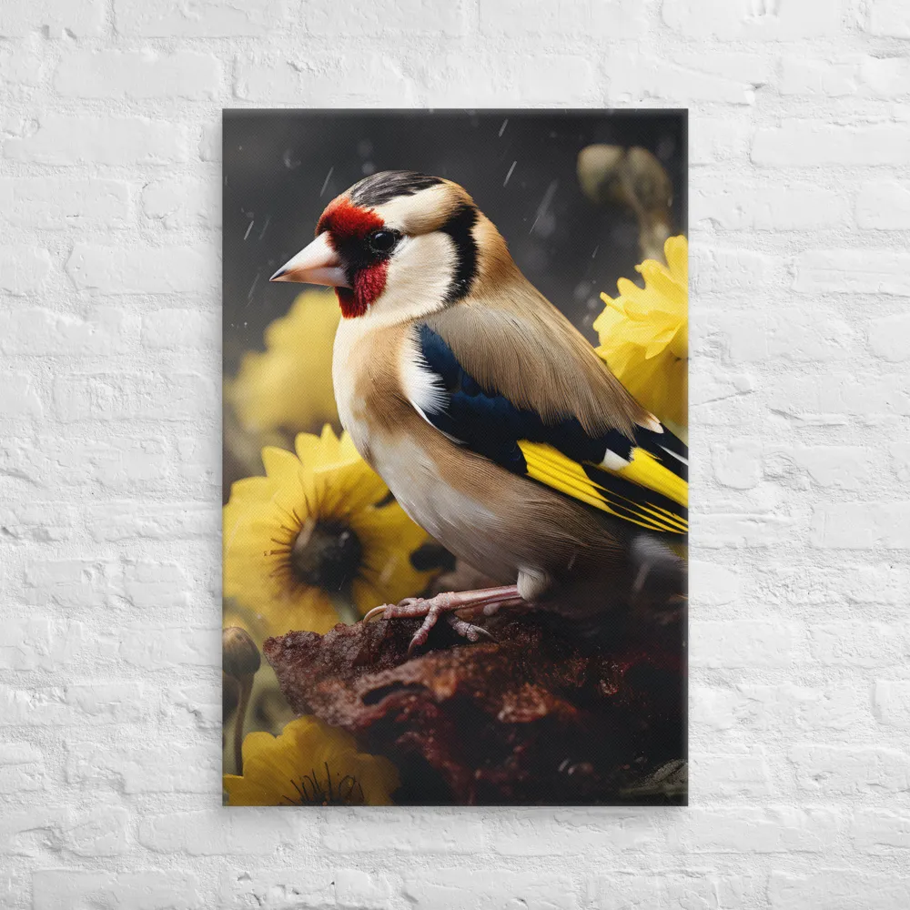 Harmony in Nature: A Goldfinch Amidst Blooms