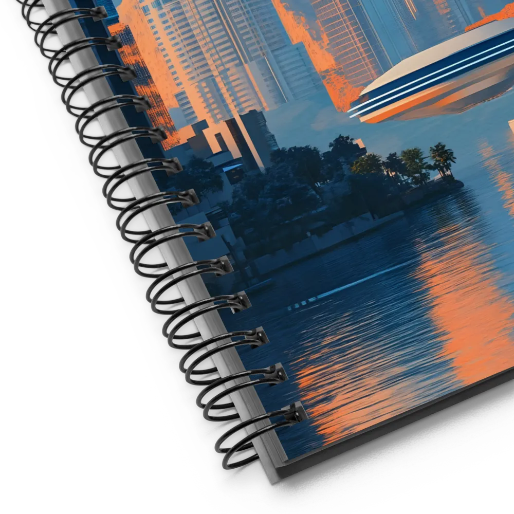 Futuristic Horizons: A Sci-Fi Cityscape | Spiral Notebook