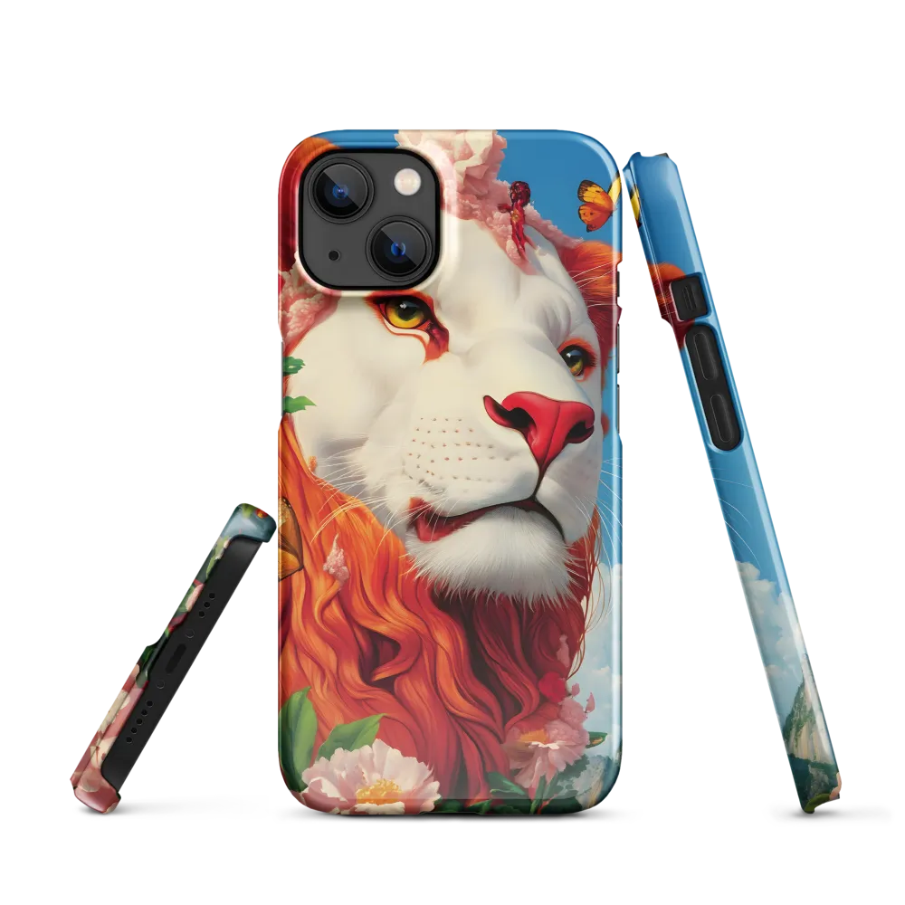 Majestic Lion Amidst Floral Splendor