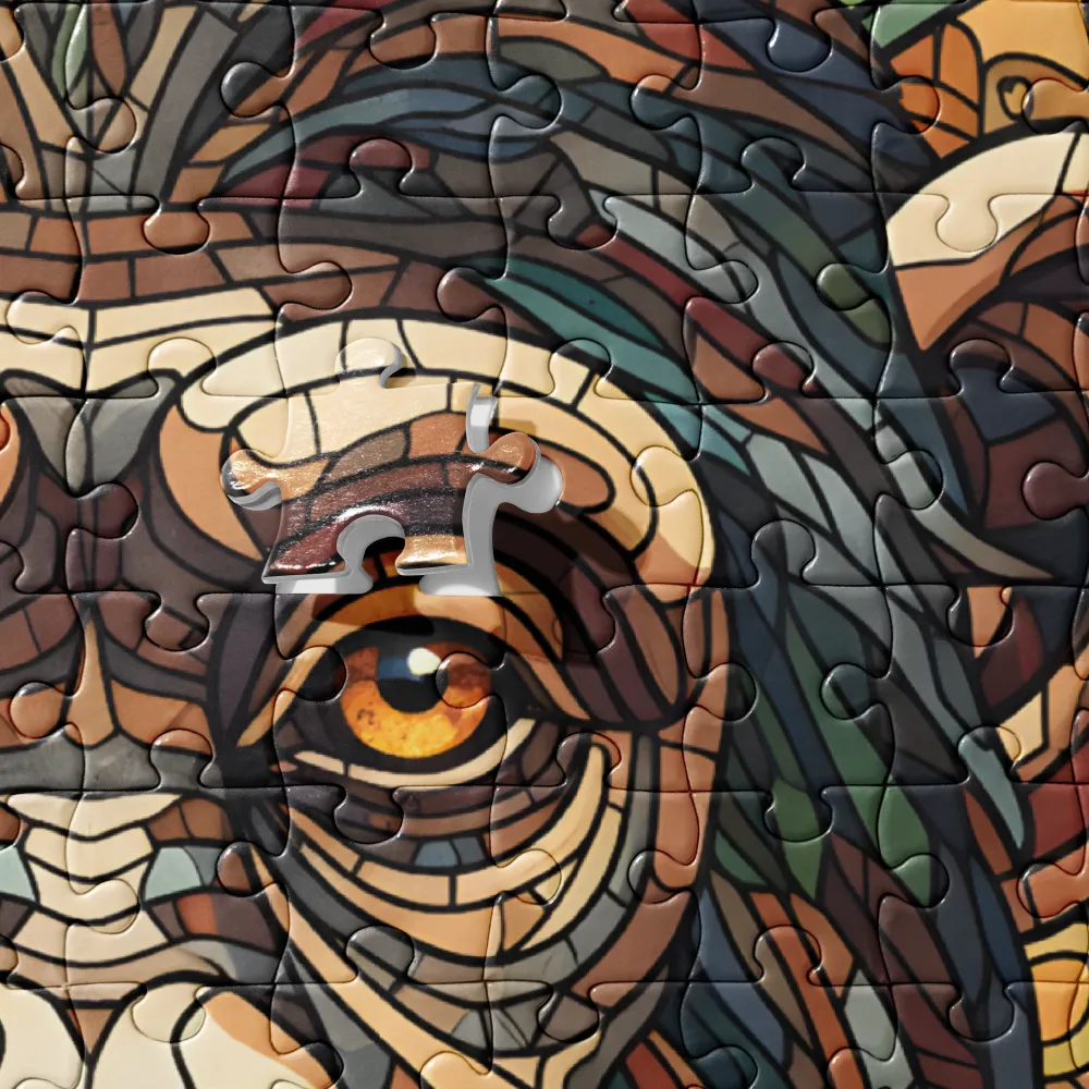 Stained-Glass Chimp 
 Jigsaw Puzzle