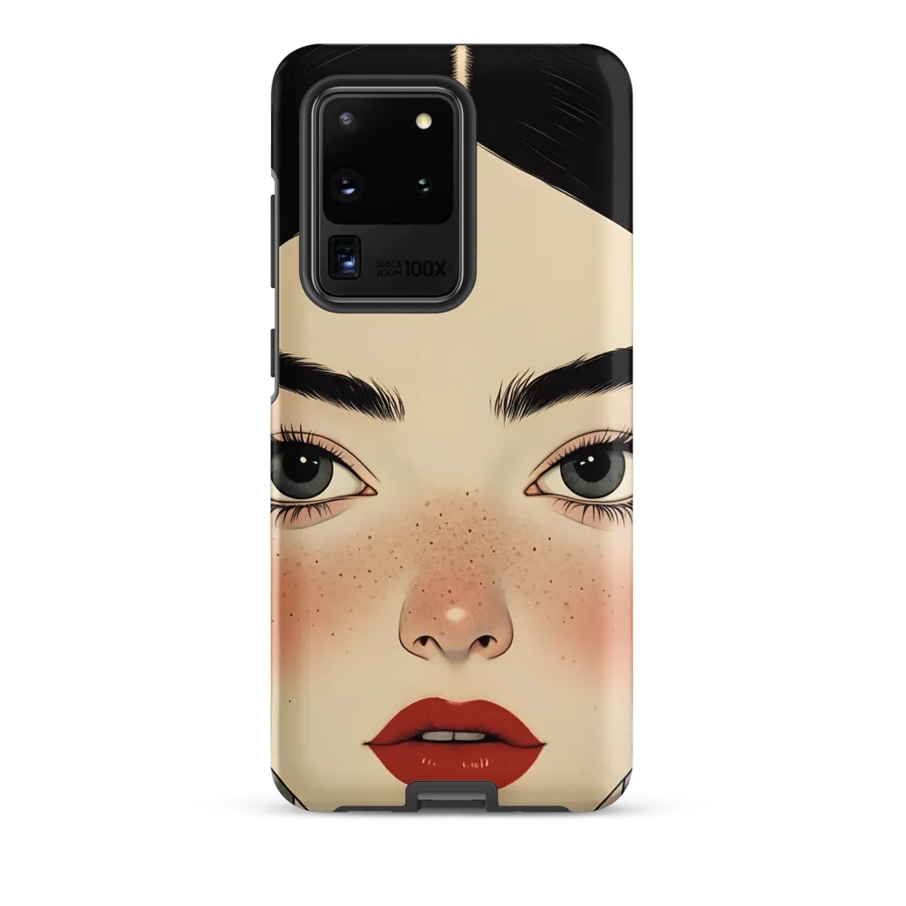 Serenity Captured: A Modern Portrait | Phone Case |  S20 Ultra | Tough Case | Matte