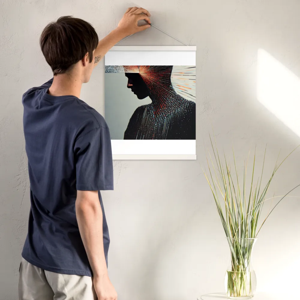 Radiant Reflection: An Abstract Journey of Thought | Poster With White Wood Hanger | 16″×20″