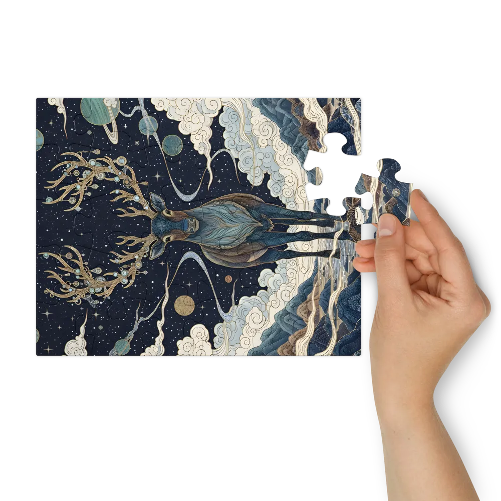 Celestial Stag 
 Jigsaw Puzzle in Tin Box