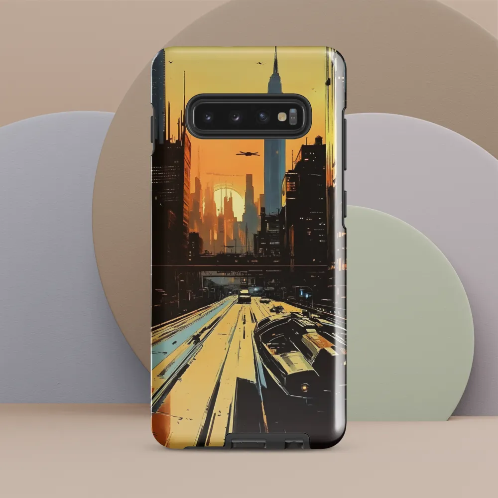 Metro Nexus: A Futuristic Cityscape | Phone Case |  S10 Plus | Tough Case | Glossy