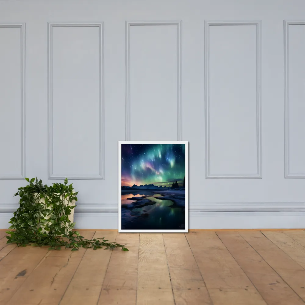 Ethereal Aurora: A Night Under the Stars | Poster with White Frame | 18″×24″