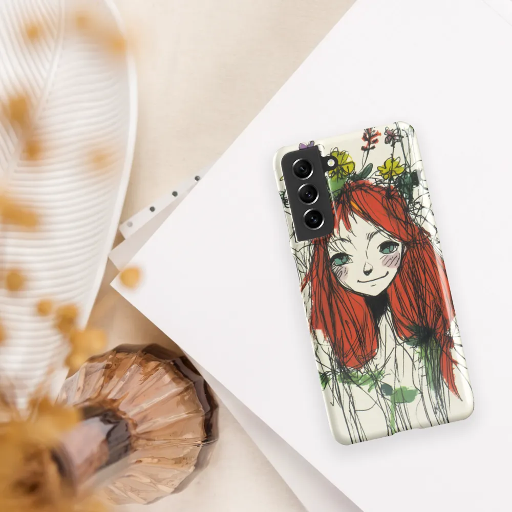 Whimsical Floral Portrait | Phone Case |  S21 | Snap Case | Glossy
