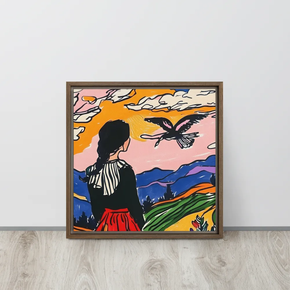 A Journey into Freedom | Canvas with Brown Frame | 16″×16″