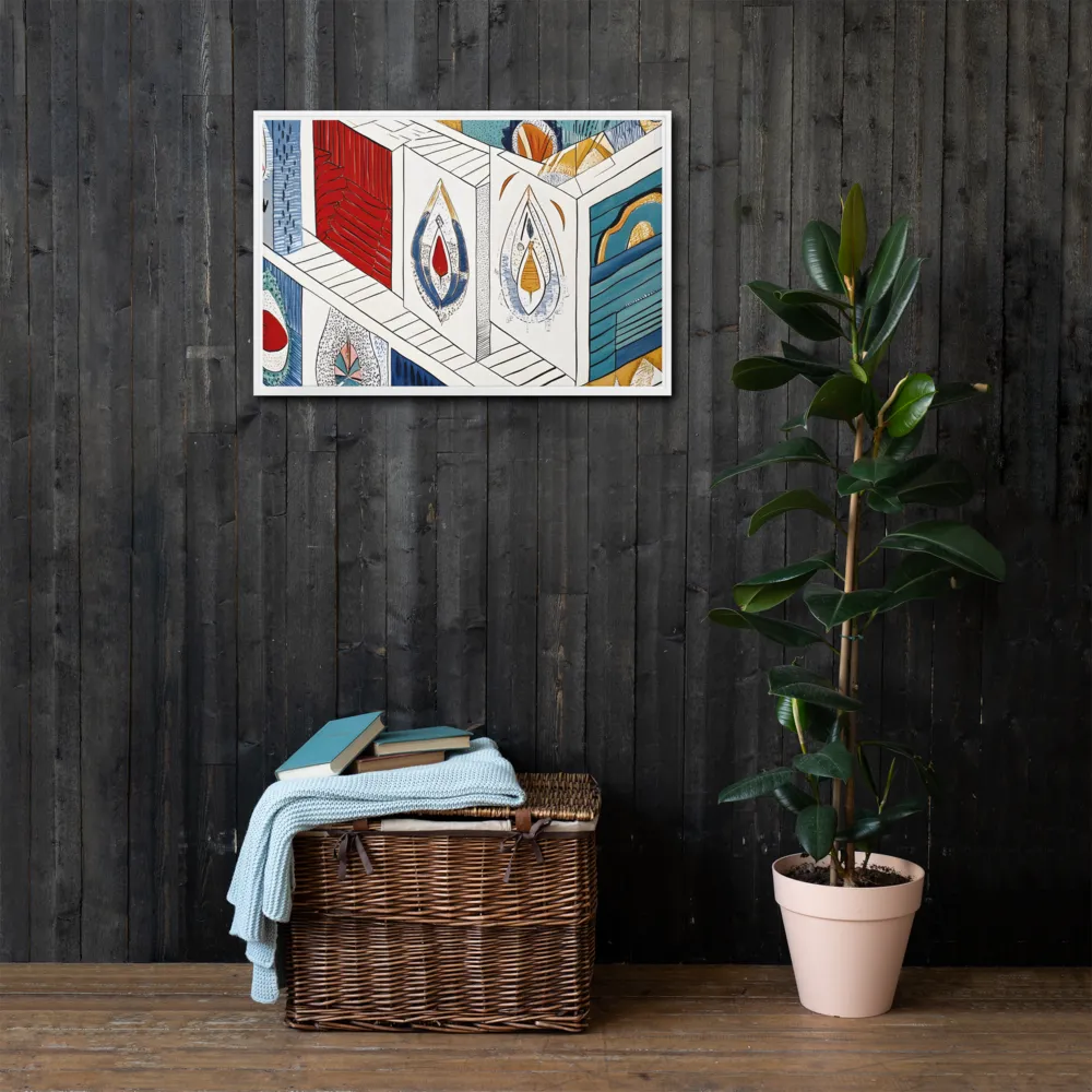 Symphony of Geometric Harmony | Canvas with White Frame | 20″×30″