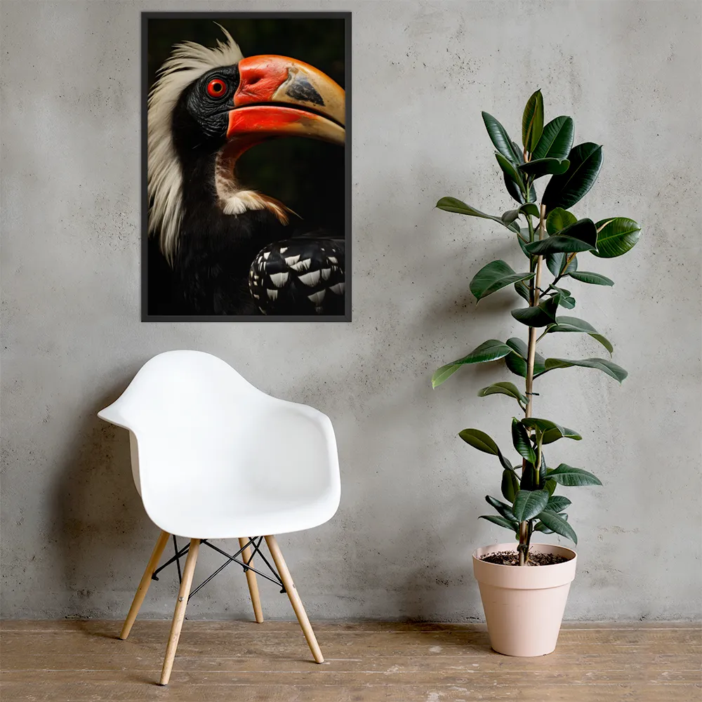 Majesty of the Hornbill | Poster with Black Frame | 24″×36″