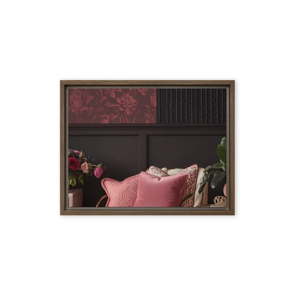 Elegance in Contrast: A Modern Interior Design | Canvas with Brown Frame | 12″×16″