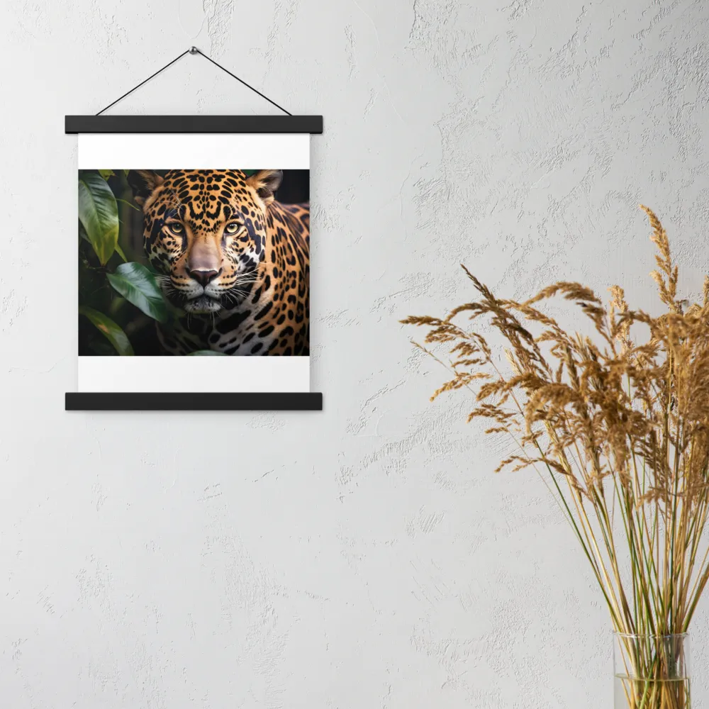 The Intensity of Nature: A Jaguar’s Gaze | Poster With Black Wood Hanger | 11″×14″