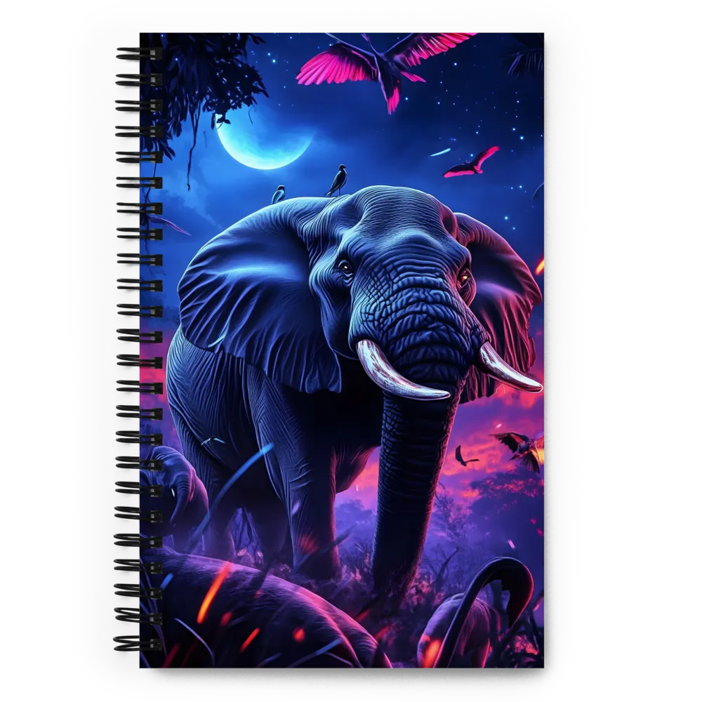 Ethereal Majesty: The Elephant of Twilight | Spiral Notebook