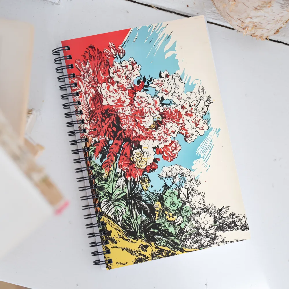 Floral Symphony in Bold Colors | Spiral Notebook