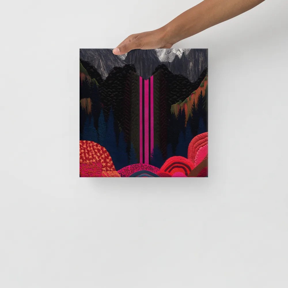 Ethereal Cascade: A Surreal Landscape | Canvas | 12″×12″