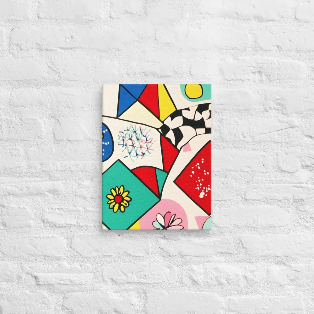 Joyful Geometry: A Playful Dance of Shapes and Colors | Canvas | 12″×16″