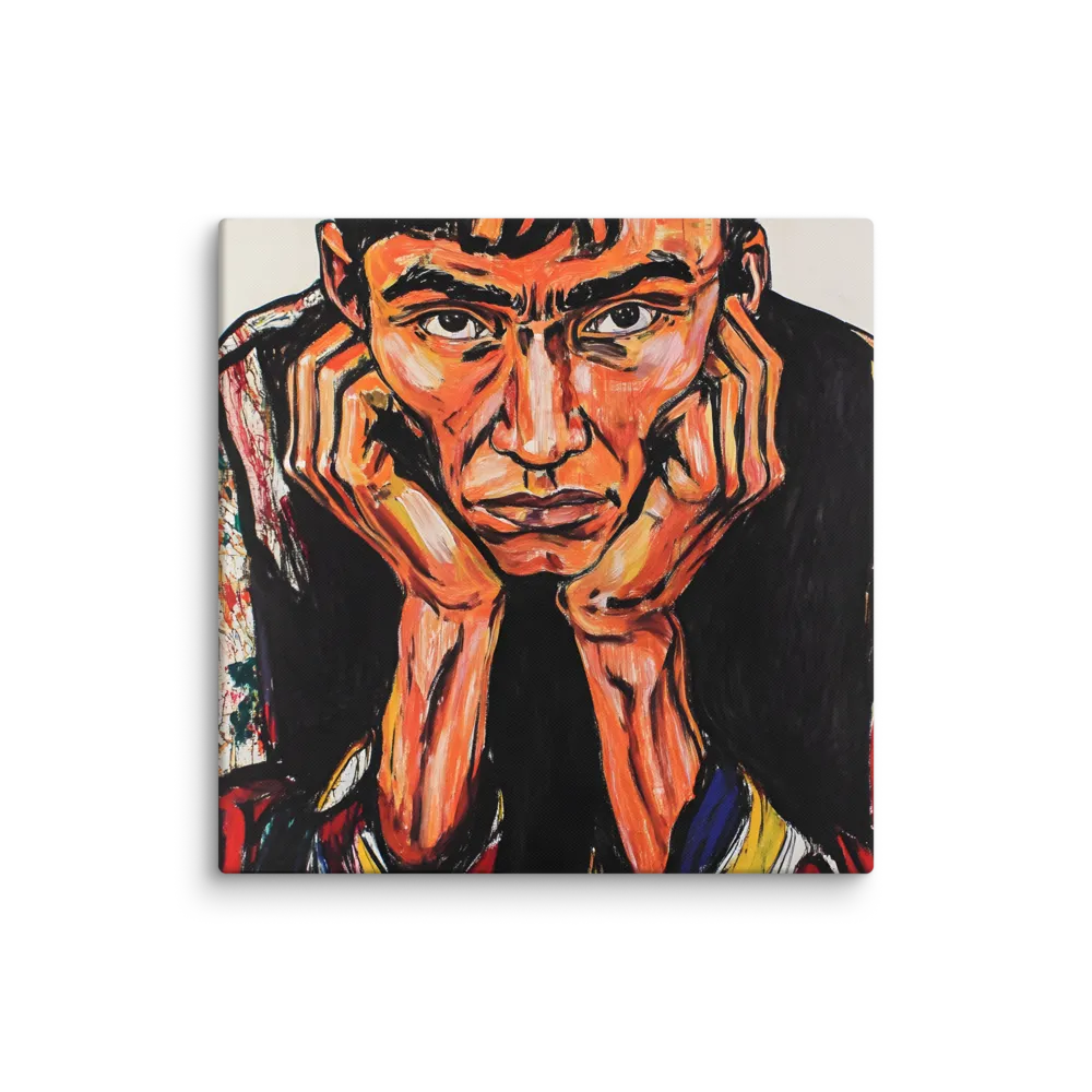 Contemplative Intensity: An Expressionist Portrait