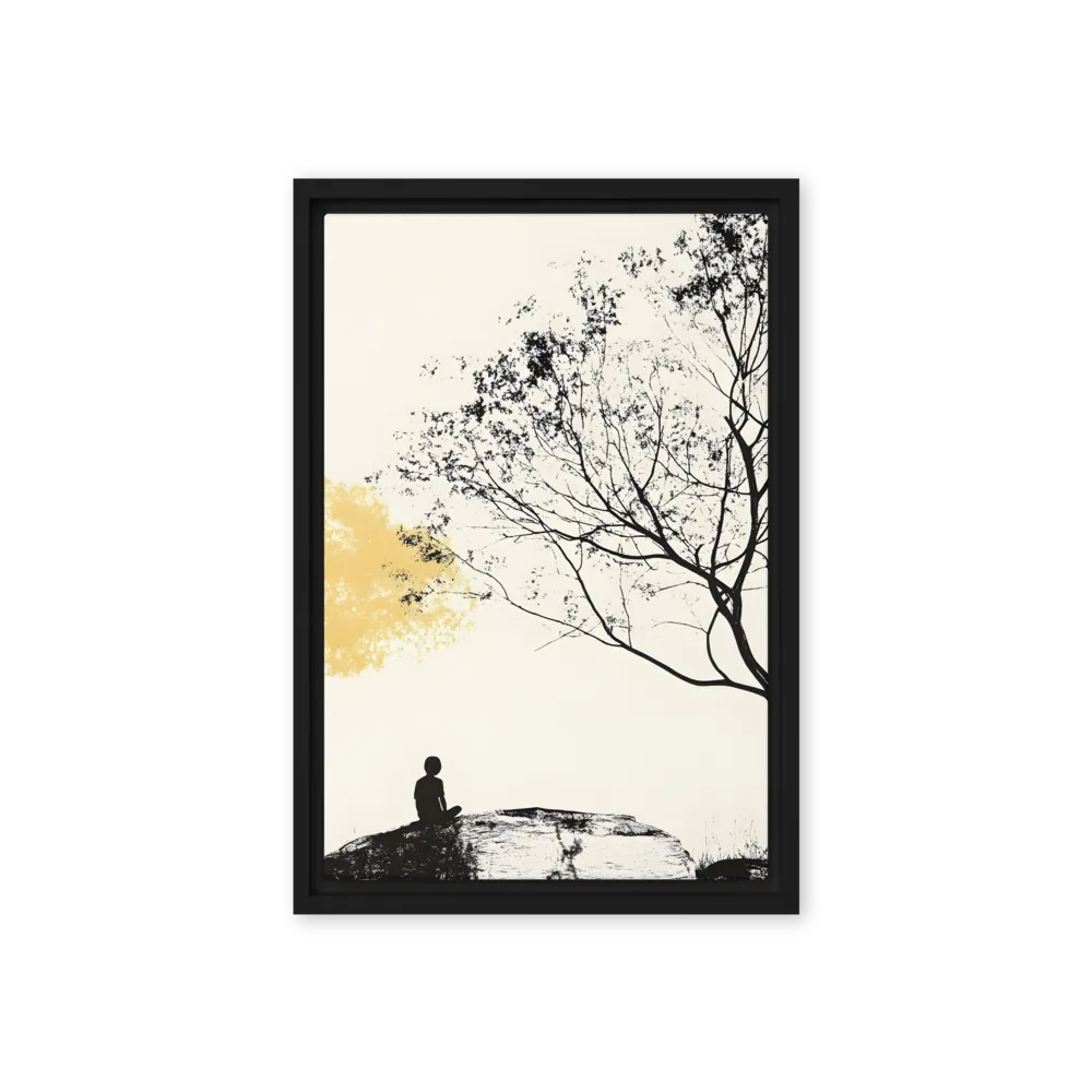 Whispers of Solitude | Canvas with Black Frame | 12″×18″