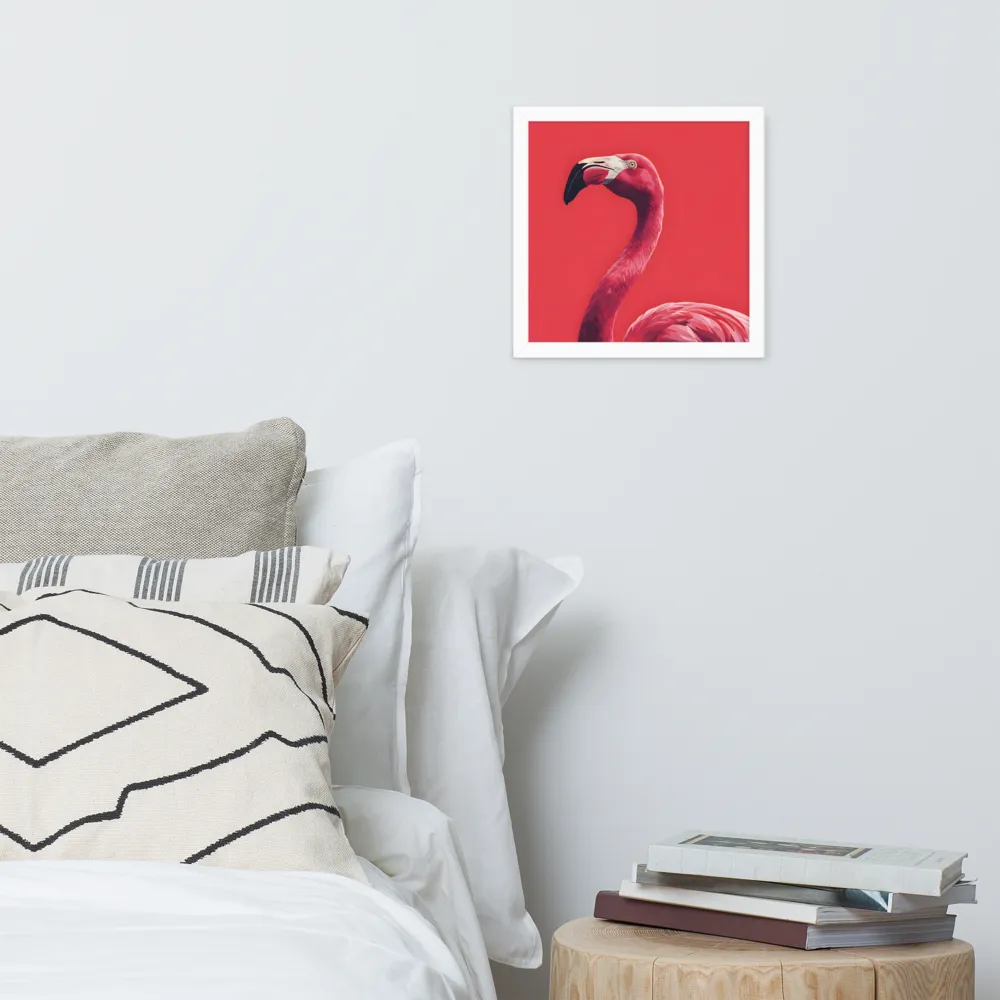 Crimson Flamingo 
 Poster with White Frame | 12″x 12″