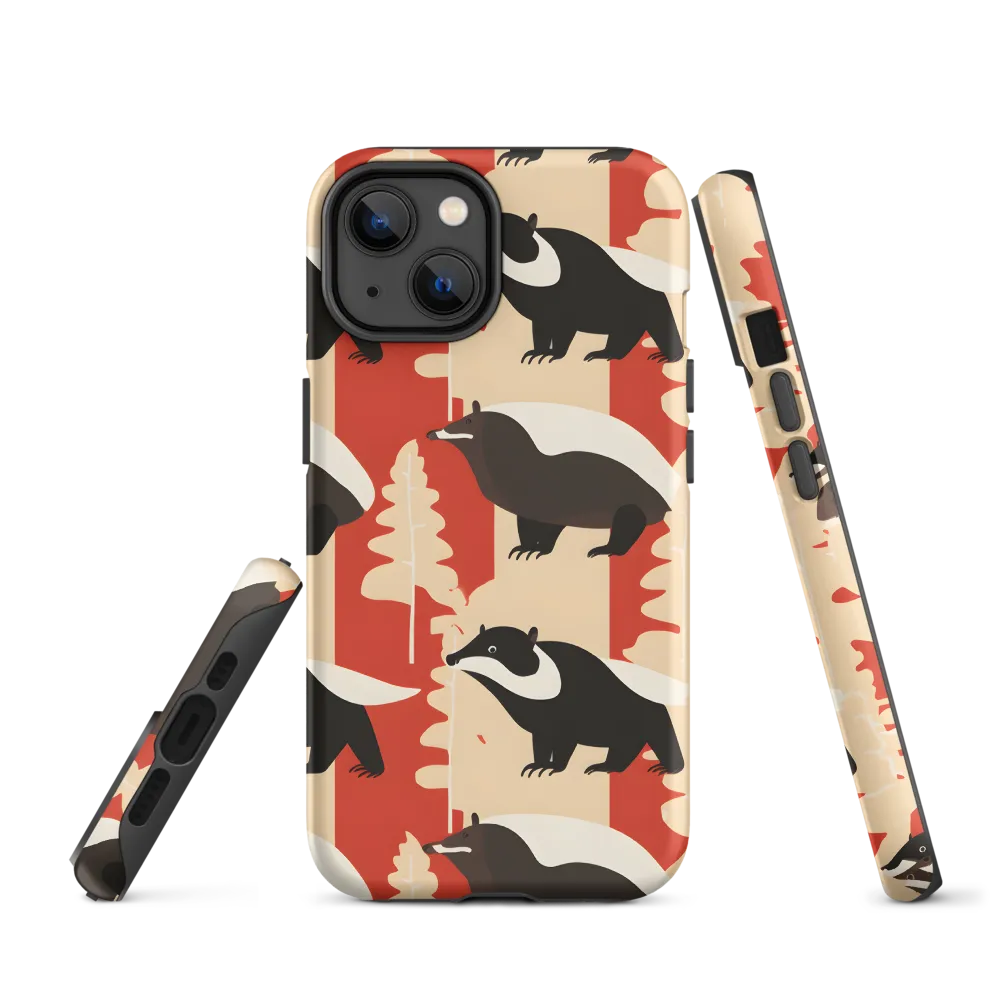 Wildlife Pattern: The Badger Tale | Phone Case |  14 | Tough Case | Matte