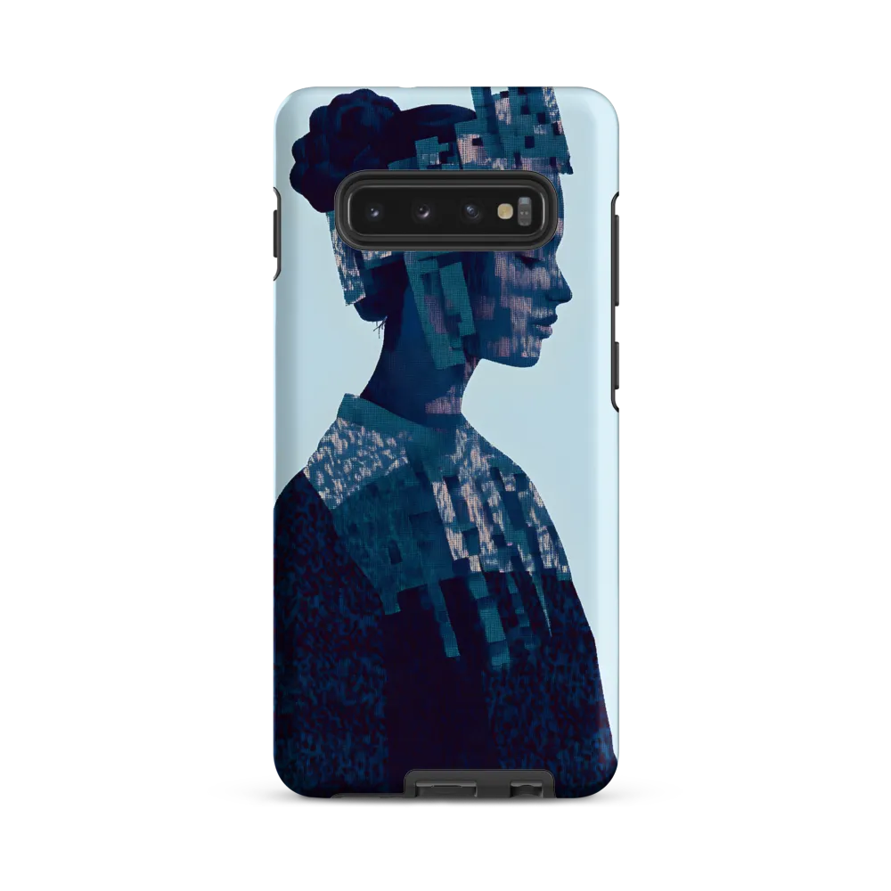 Digital Portrait in Abstract Blue
