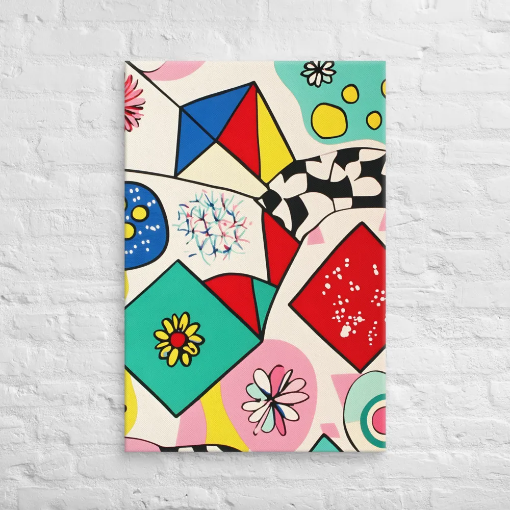 Joyful Geometry: A Playful Dance of Shapes and Colors | Canvas | 24″×36″