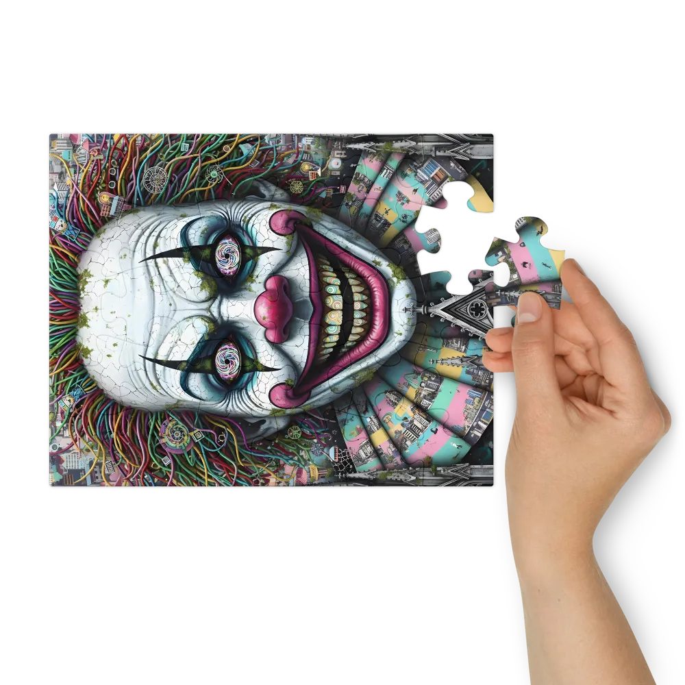 Haunted Carnival Clown 
 Jigsaw Puzzle in Tin Box