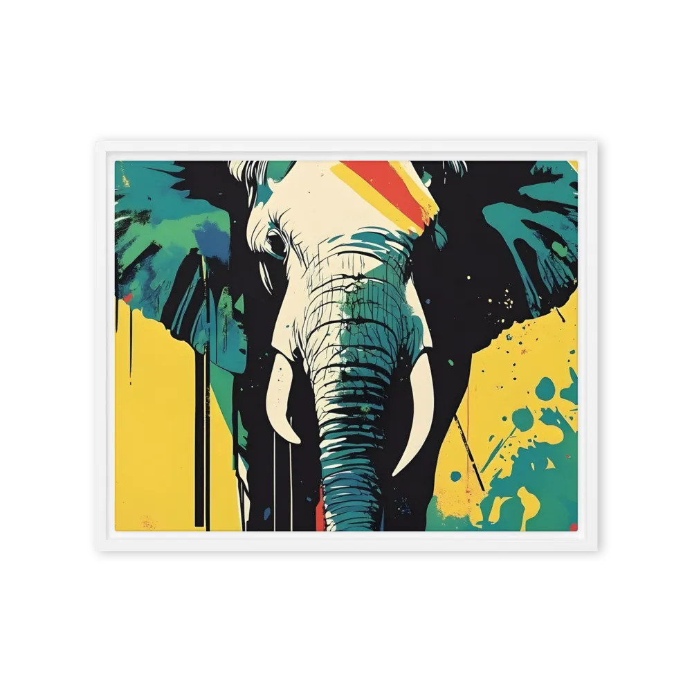 Elegance of the Wild: A Colorful Harmony | Canvas with White Frame | 16″×20″