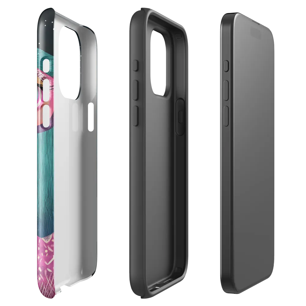Whimsical Vulture: A Dance of Colors | Phone Case |  15 Pro Max | Tough Case | Glossy