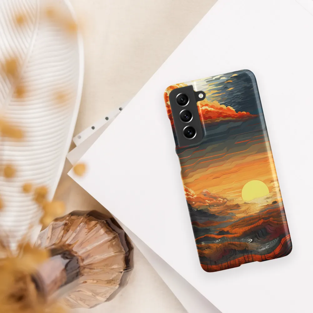 Ethereal Sunset: A Serene Landscape in Flowing Forms