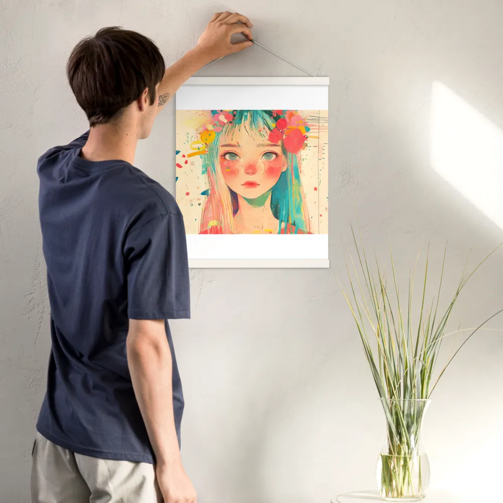 Whimsical Blossom | Poster With White Wood Hanger | 16″×20″
