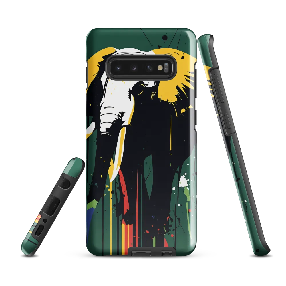 Majestic Minimalism: The Colorful Elephant | Phone Case |  S10 Plus | Tough Case | Glossy