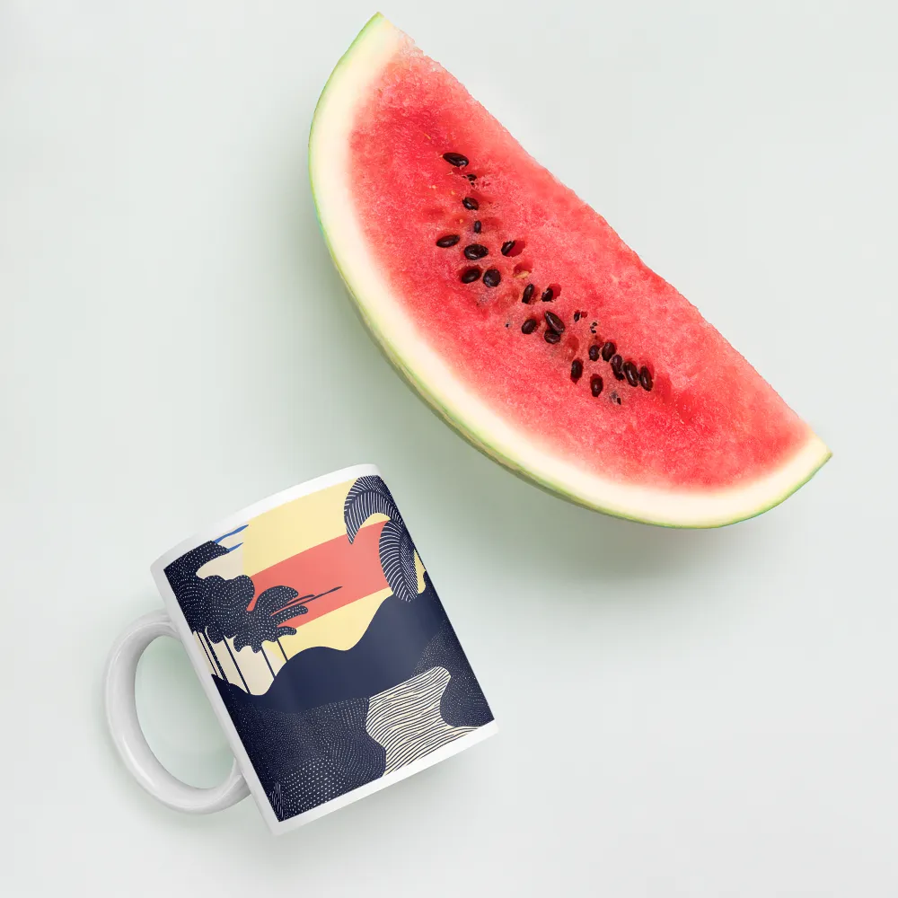 Tranquil Sunset in Modern Minimalism | Mugs | Multiple Sizes & Colors