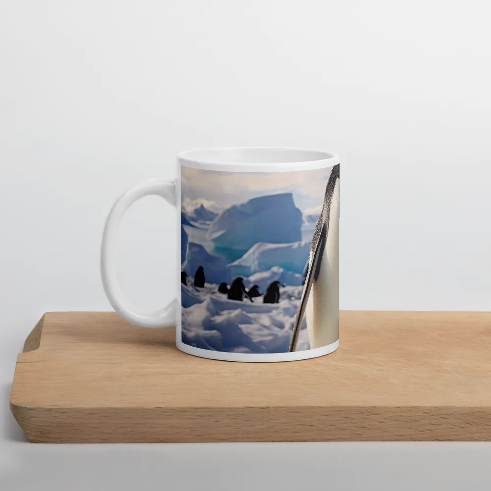 Solitary Majesty: Arctic Penguin on Ice | Mug with White inside | 11 oz