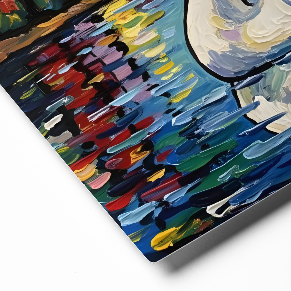 Moonlit Swan 
 Metal Print | 12″x 12″