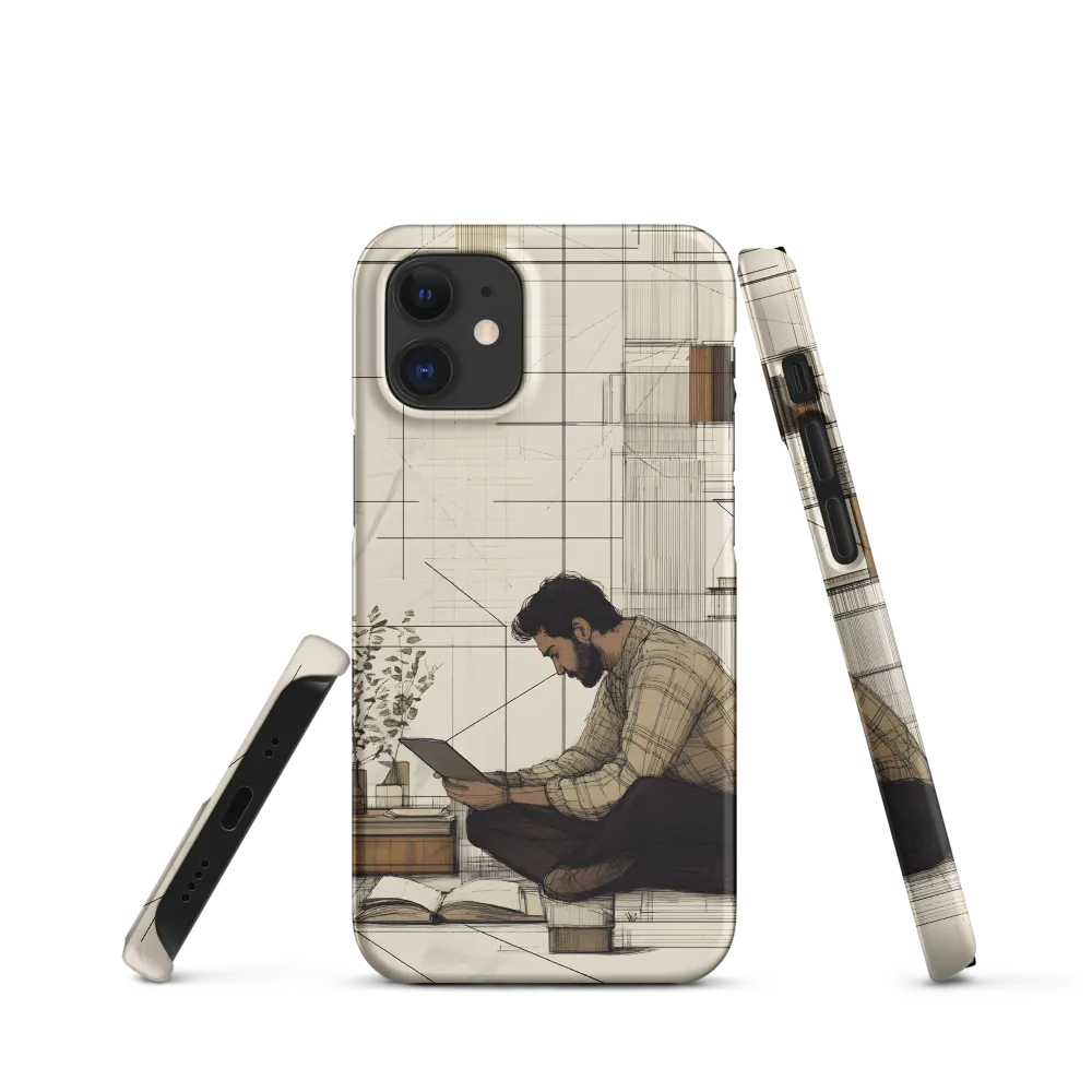 Quiet Reflections in Line | Phone Case |  12 Mini | Snap Case | Matte