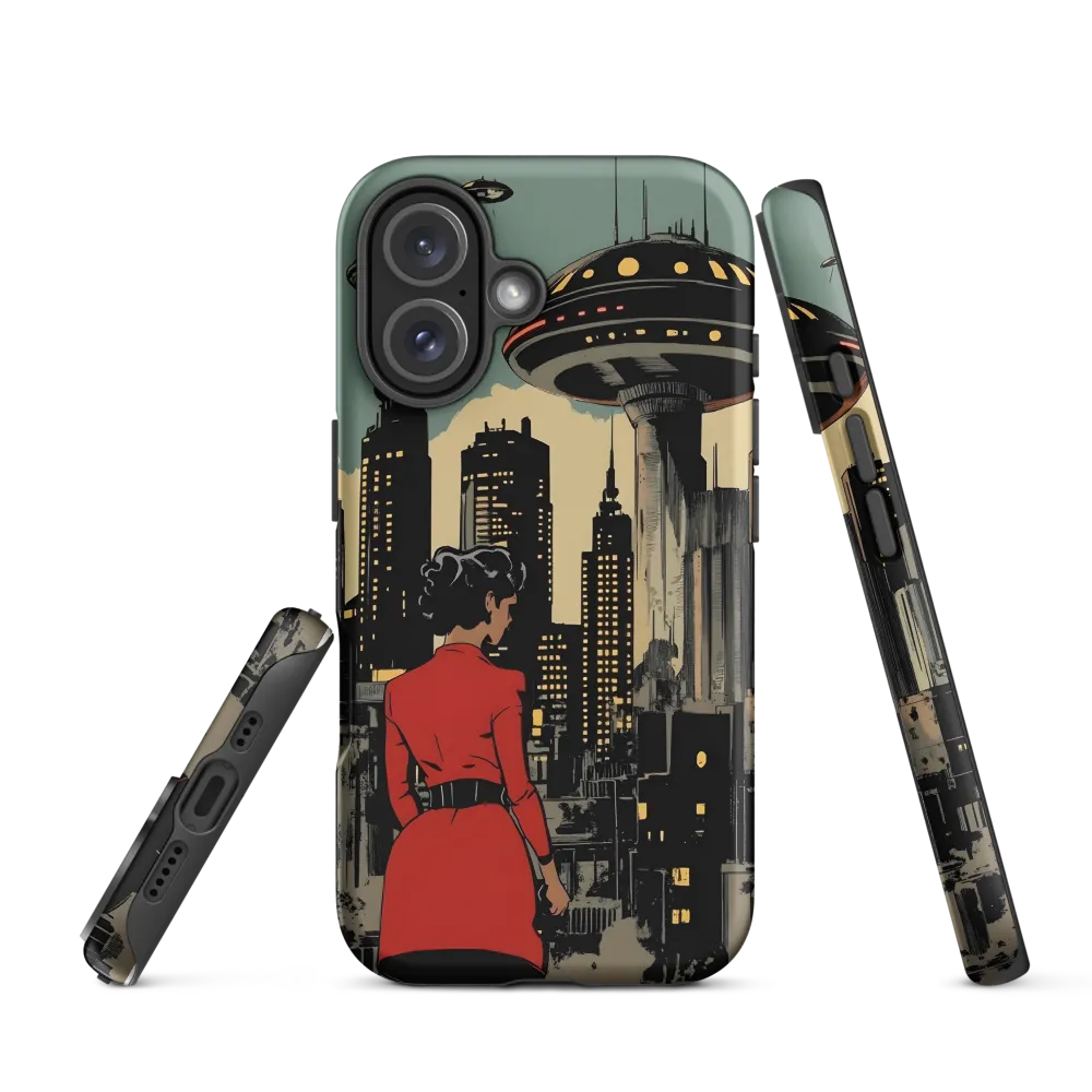 Envisioning Tomorrow: A Retro Futuristic Landscape | Phone Case