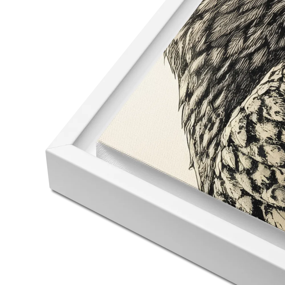 Majestic Owl in Detail | Canvas with White Frame | 18″×24″