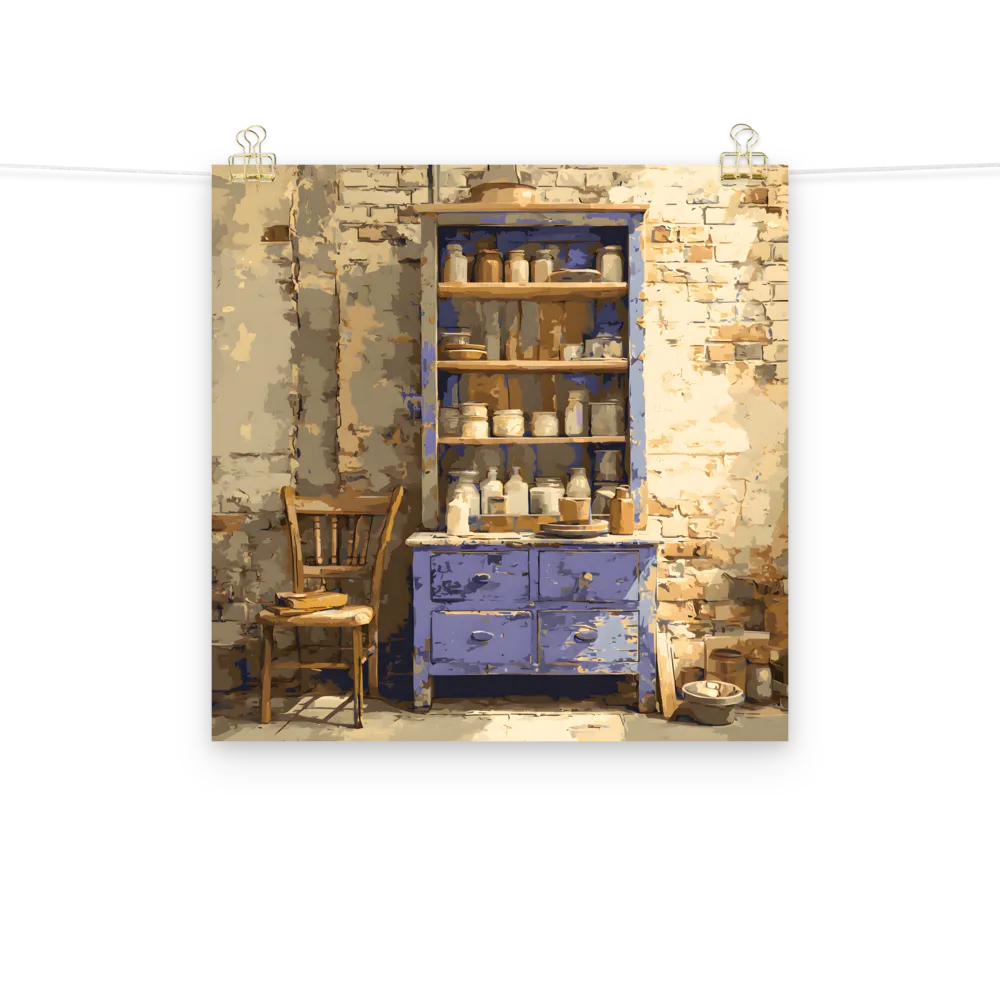 Rustic Blue Hutch 
 Poster | 16″x 16″