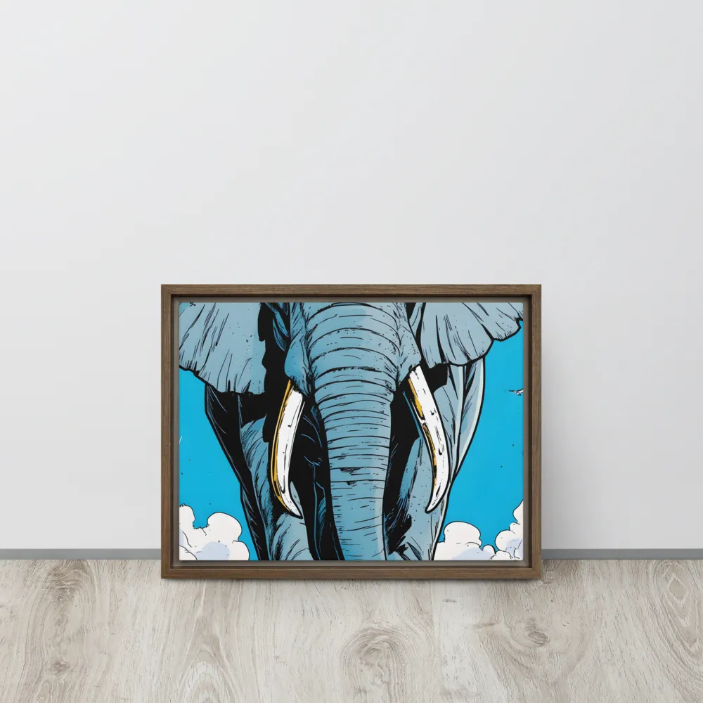 Majestic Presence: The Elephant | Canvas with Brown Frame | 12″×16″