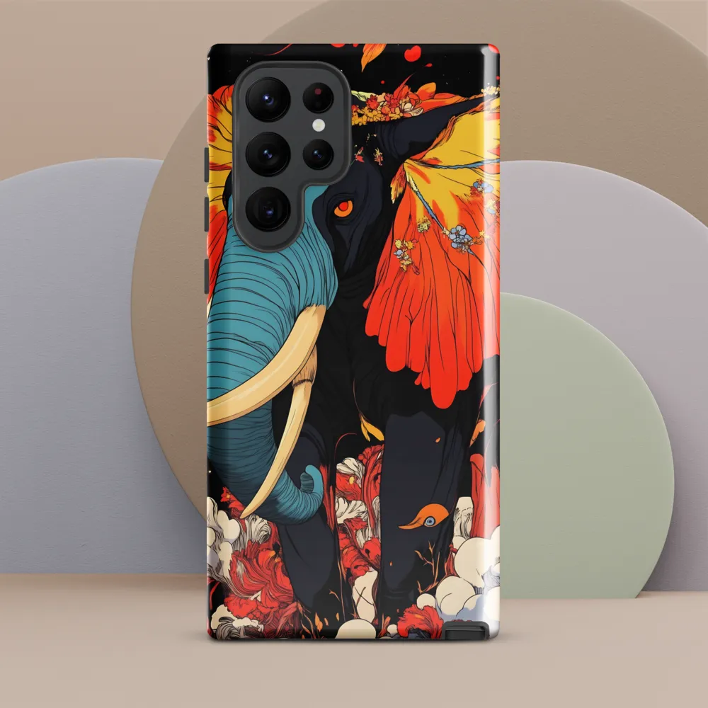 Majesty of the Floral Elephant | Phone Case |  S22 Ultra | Tough Case | Glossy
