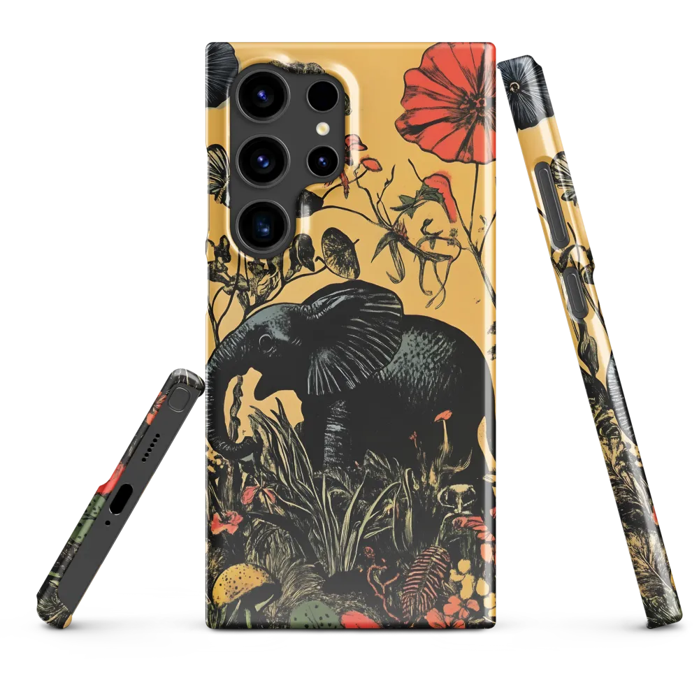 Floral Majesty: The Elephant's Sanctuary | Phone Case |  S24 Ultra | Snap Case | Glossy