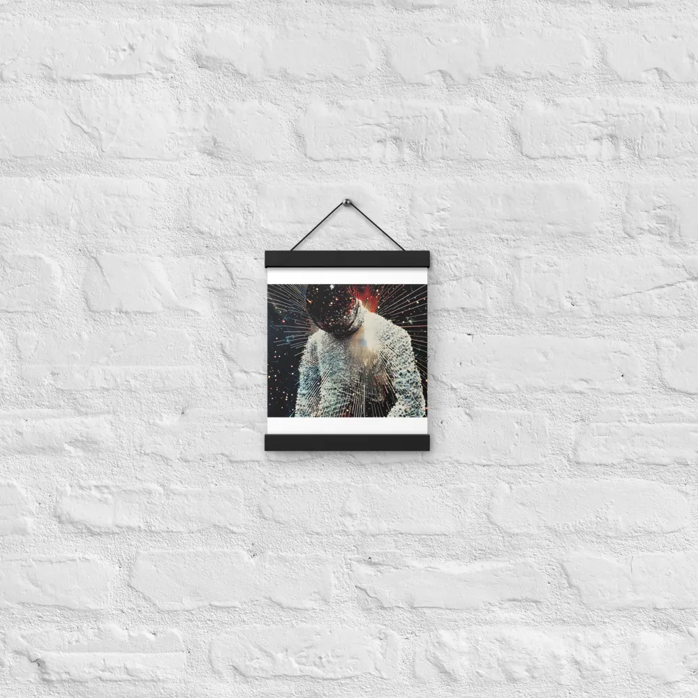 Ethereal Astronaut: A Journey Through the Cosmos | Poster With Black Wood Hanger | 8″×10″