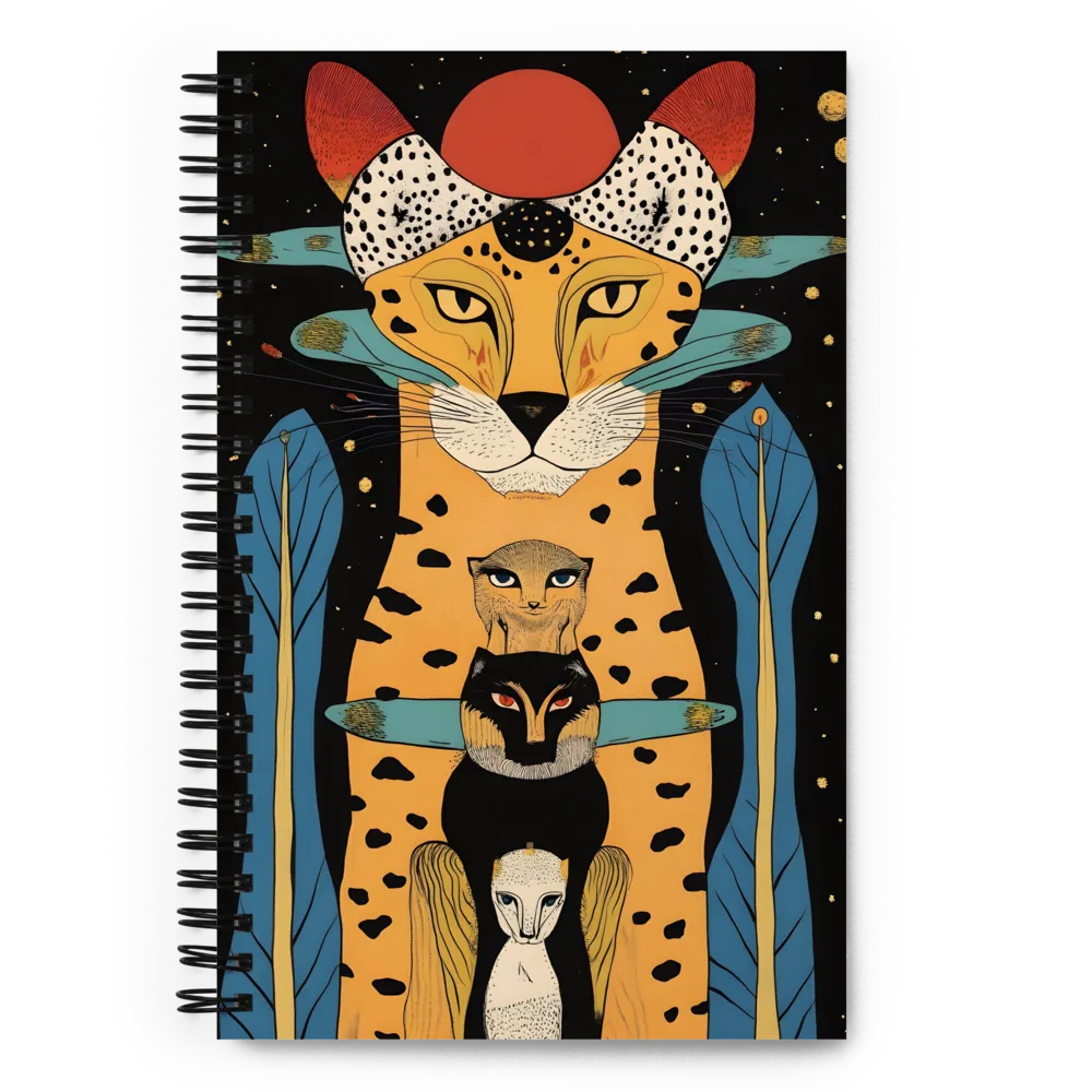 Cosmic Symphony of Felines | Spiral Notebook